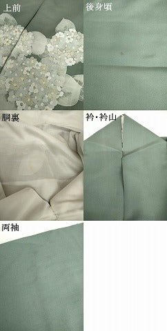平和屋着物●訪問着　ろうけつ染　紫陽花　アジサイ　金彩　正絹　逸品　AABH8873cs
