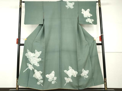 平和屋着物●訪問着　ろうけつ染　紫陽花　アジサイ　金彩　正絹　逸品　AABH8873cs