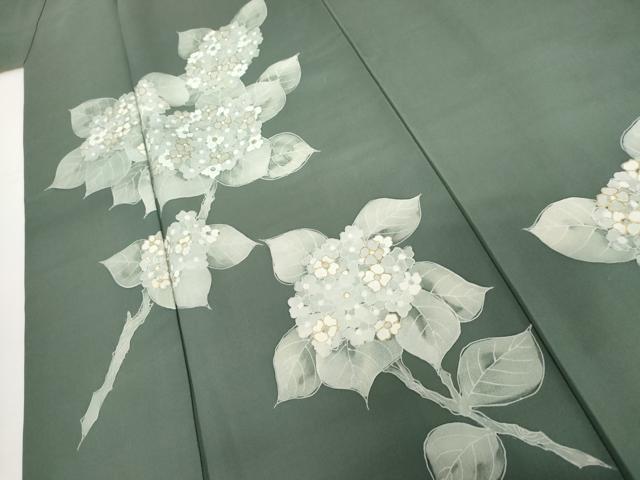 平和屋着物●訪問着　ろうけつ染　紫陽花　アジサイ　金彩　正絹　逸品　AABH8873cs