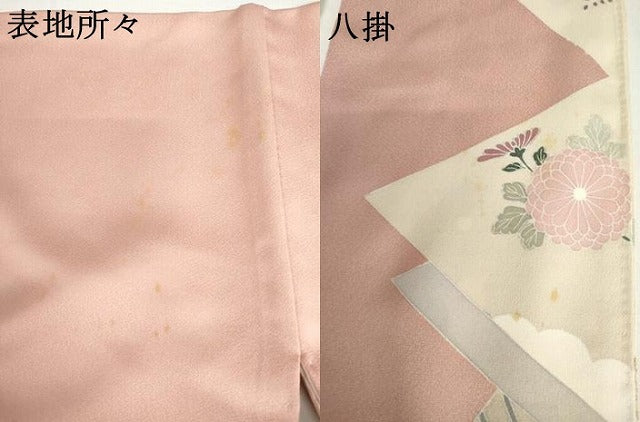平和屋着物●豪華色留袖　刺繍　梅松花文　金彩　正絹　逸品　AABH8874cs