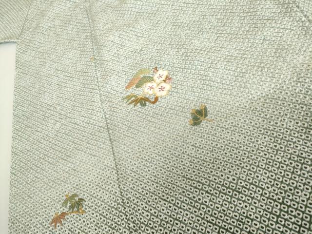 平和屋着物●訪問着　総絞り　松竹梅丸文　暈し染め　金糸　正絹　逸品　AABH8876cs