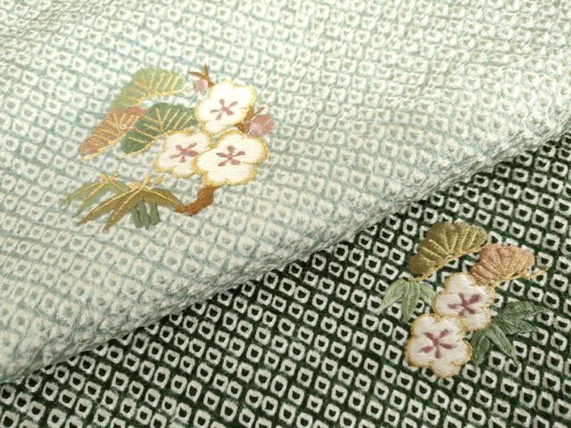 平和屋着物●訪問着　総絞り　松竹梅丸文　暈し染め　金糸　正絹　逸品　AABH8876cs