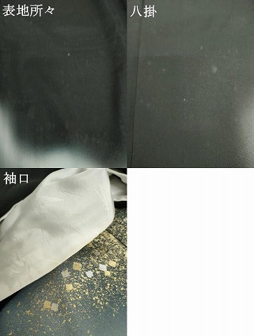 平和屋着物●京友禅の第一人者　松井青々　黒留袖　駒刺繍　花松文　暈し染め　金銀彩　正絹　逸品　AABH8883cs