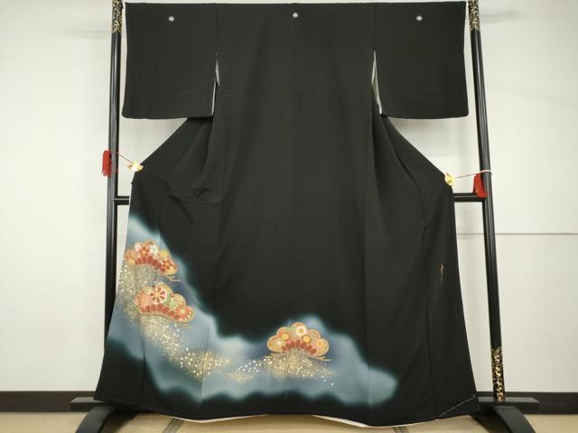 平和屋着物●京友禅の第一人者　松井青々　小紋　霞文　正絹　逸品　AABH4884fy 平和屋着物○京友禅の第一人者 松井青々 黒留袖 駒