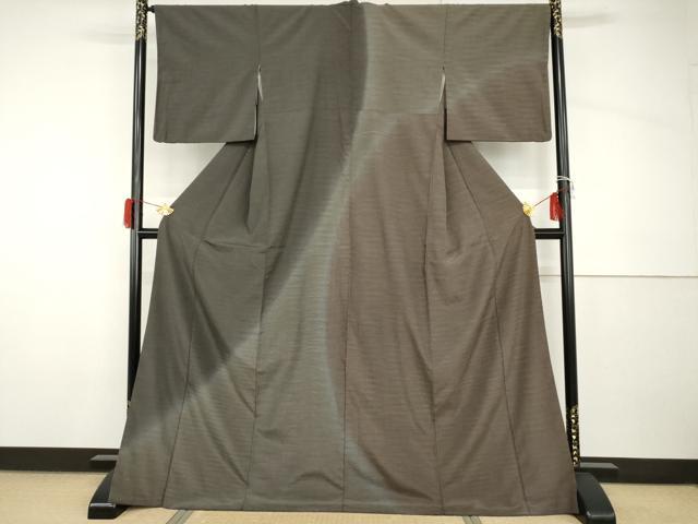 平和屋着物●本塩沢　訪問着　やまだ織　霞文　正絹　逸品　AABH8891cs