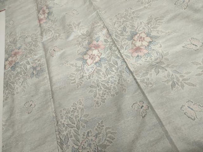 平和屋着物●上質な紬　花蝶文　正絹　逸品　AABH8896cs