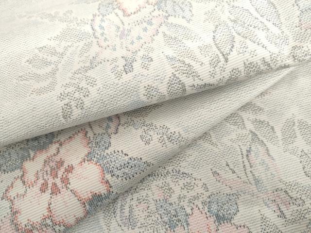 平和屋着物●上質な紬　花蝶文　正絹　逸品　AABH8896cs