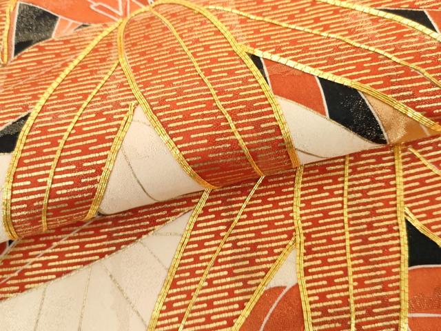 平和屋着物●豪華振袖　駒刺繍　笹竹文　金彩　金通し地　三越扱い　正絹　逸品　AABH8898cs