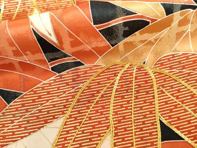 平和屋着物●豪華振袖　駒刺繍　笹竹文　金彩　金通し地　三越扱い　正絹　逸品　AABH8898cs