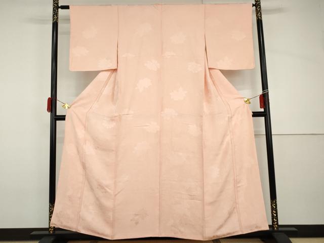 平和屋着物●上質な色無地　花唐草地紋　ときがら茶色　正絹　逸品　DABB9650du 平和屋着物□上質な色無地 流水地紋 ときがら茶色 正絹 逸品