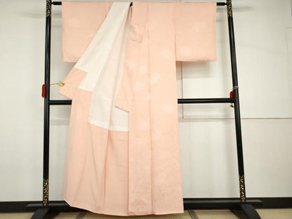 平和屋着物●上質な色無地　草花地紋　虹色　正絹　逸品　AABH8899cs