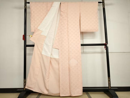 平和屋着物●無地絵羽訪問着　雪輪青海波地紋　虹色地　正絹　逸品　AABH8902cs