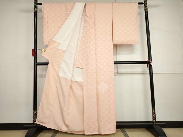 平和屋着物●無地絵羽訪問着　雪輪青海波地紋　虹色地　正絹　逸品　AABH8902cs