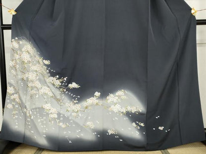 平和屋着物●総刺繍　訪問着　枝桜　暈し染め　金糸　三越扱い　正絹　逸品　AABH8904cs