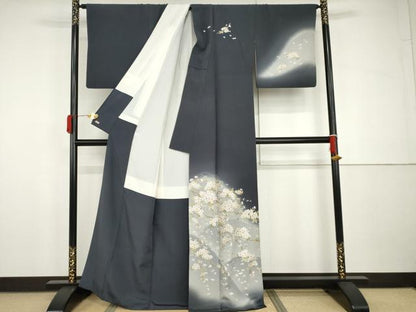 平和屋着物●総刺繍　訪問着　枝桜　暈し染め　金糸　三越扱い　正絹　逸品　AABH8904cs