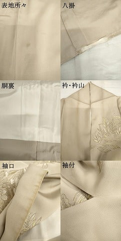 平和屋着物●総刺繍　訪問着　駒刺繍　中国三大刺繍　汕頭刺繍　スワトウ刺繍　立波花松文　暈し染め　金糸　正絹　逸品　AABH8906cs