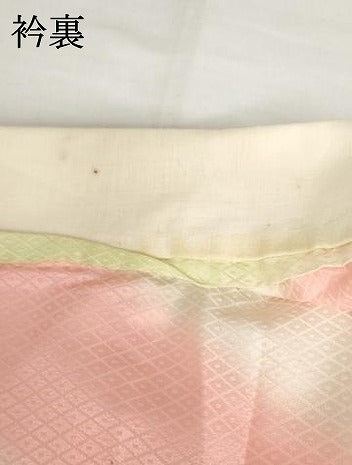 平和屋着物●長襦袢　無双仕立て　霞斜縞　暈し染め　正絹　逸品　AABH8907cs