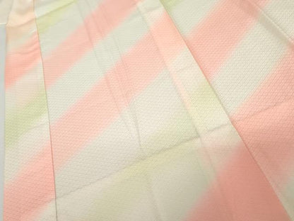 平和屋着物●長襦袢　無双仕立て　霞斜縞　暈し染め　正絹　逸品　AABH8907cs