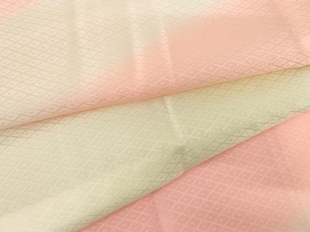 平和屋着物●長襦袢　無双仕立て　霞斜縞　暈し染め　正絹　逸品　AABH8907cs