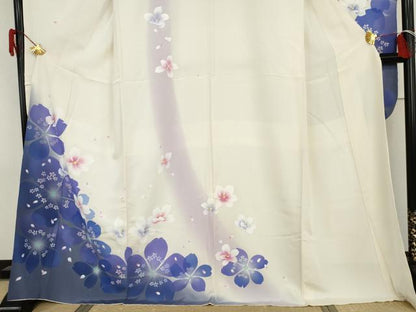 平和屋着物●豪華振袖　舞桜文　暈し染め　正絹　逸品　AABH8911cs