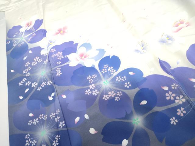 平和屋着物●豪華振袖　舞桜文　暈し染め　正絹　逸品　AABH8911cs