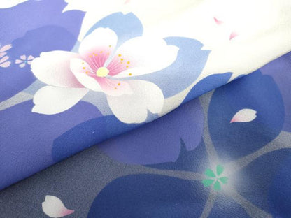 平和屋着物●豪華振袖　舞桜文　暈し染め　正絹　逸品　AABH8911cs