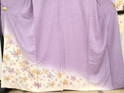 平和屋着物●豪華振袖　草花文　暈し染め　正絹　逸品　AABH8912cs