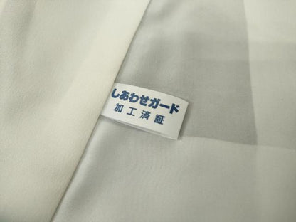 平和屋着物●上質な色無地　花菱地紋　納戸色　ロング丈　正絹　逸品　未使用　AABH8918cs