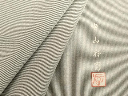 平和屋着物●寺山存男　江戸小紋　万筋　錫色×白梅鼠色　正絹　逸品　AABH8927cs