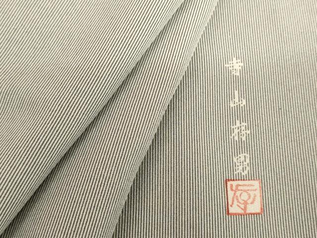 平和屋着物●寺山存男　江戸小紋　万筋　錫色×白梅鼠色　正絹　逸品　AABH8927cs