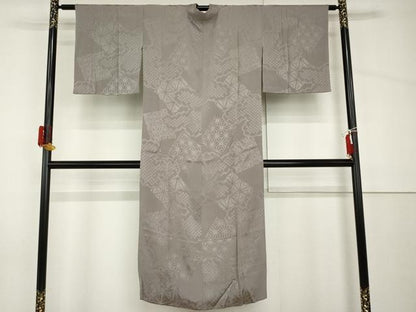 平和屋着物●長襦袢　袷　吉祥色紙地紋　源氏鼠色　正絹　逸品　AABH8933cs