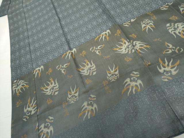 平和屋着物●男性　長襦袢　袷　隈取　正絹　逸品　AABH8935cs