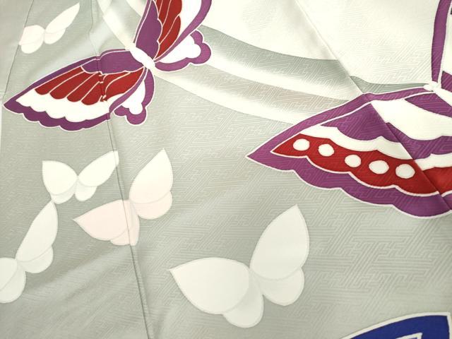 平和屋着物●豪華振袖　舞蝶文　正絹　逸品　AABH8939cs