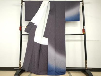 平和屋着物●巨匠　前田華清　訪問着　霞文　暈し染め　正絹　逸品　AABH8941cs