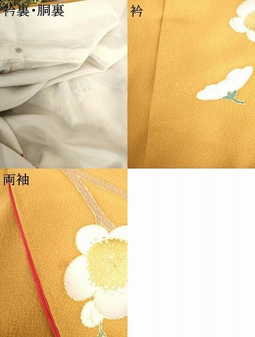 平和屋着物●豪華振袖　駒刺繍　檜扇草花文　暈し染め　金彩　正絹　逸品　AABH8943cs