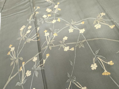 平和屋着物●訪問着　ろうけつ染　枝花文　暈し染め　正絹　逸品　AABH8945cs