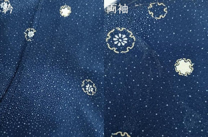 平和屋着物●訪問着　藍　雪輪花文　金彩　正絹　逸品　AABH8948cs