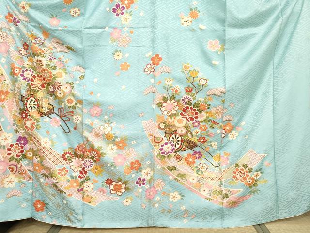 平和屋着物●豪華振袖　花車毬文　金彩　京都きもの友禅扱い　正絹　逸品　AABH8949cs