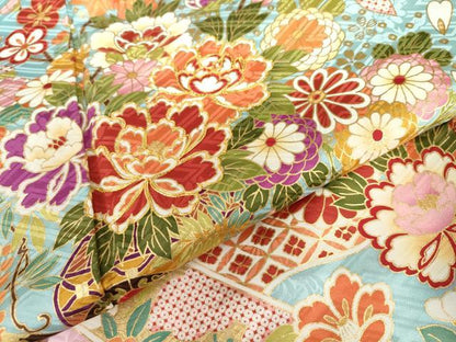 平和屋着物●豪華振袖　花車毬文　金彩　京都きもの友禅扱い　正絹　逸品　AABH8949cs