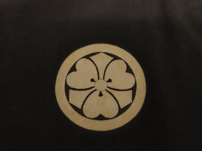平和屋着物●男性　黒紋付　正絹　逸品　AABH8950cs