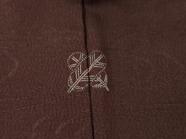 平和屋着物●上質な色無地　流水地紋　濃色　正絹　逸品　未使用　AABH8951cs