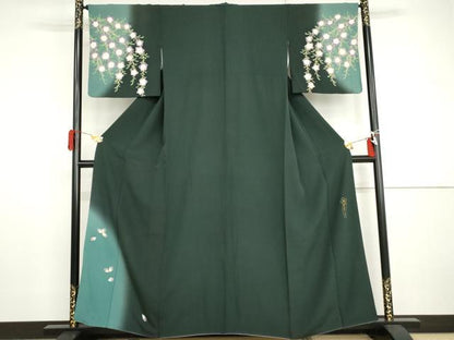 平和屋着物●世界的人形師　辻村寿三郎　ジュサブロー　訪問着　枝垂れ花文　暈し染め　金彩　正絹　逸品　AABH8953cs