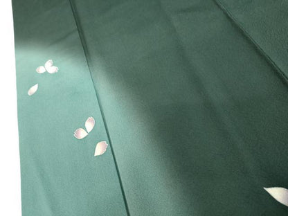 平和屋着物●世界的人形師　辻村寿三郎　ジュサブロー　訪問着　枝垂れ花文　暈し染め　金彩　正絹　逸品　AABH8953cs