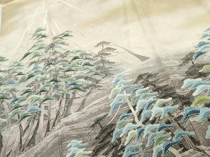 平和屋着物●豪華色留袖　作家物　枝花文　正絹　逸品　AABH8955cs