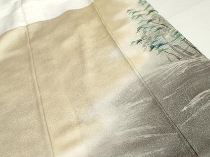 平和屋着物●豪華色留袖　作家物　枝花文　正絹　逸品　AABH8955cs