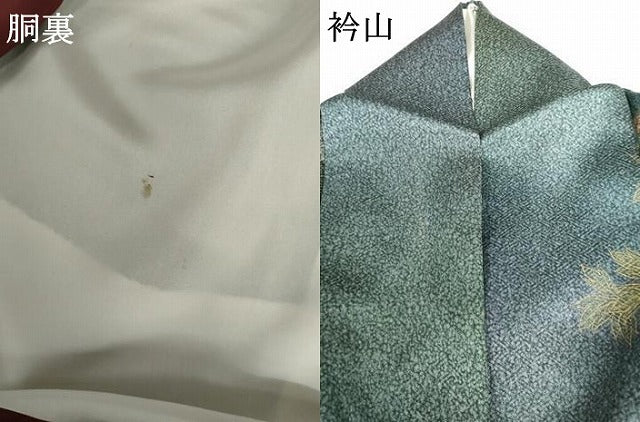 平和屋着物●訪問着　天日ぼかし　花筏文　暈し染め　金彩　正絹　逸品　AABH8957cs