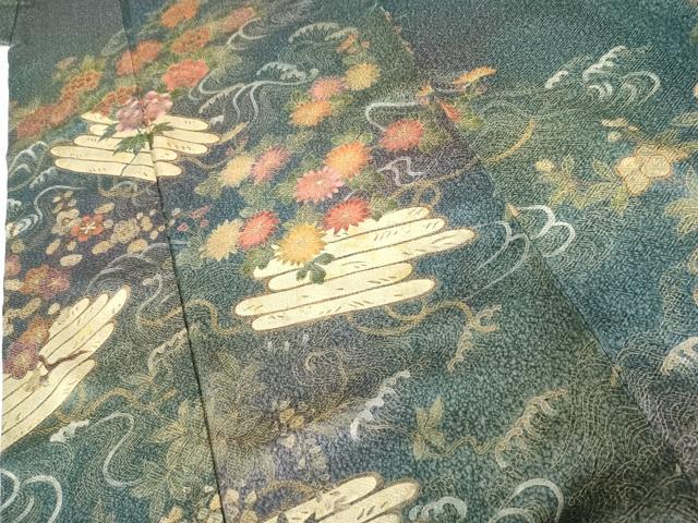 平和屋着物●訪問着　天日ぼかし　花筏文　暈し染め　金彩　正絹　逸品　AABH8957cs