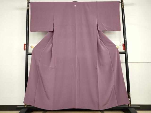 平和屋着物●上質な色無地　京紫色　正絹　逸品　AABH8960cs