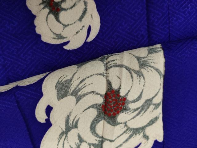 平和屋着物●アンティーク　大正ロマン　小紋　菊　正絹　逸品　AABH8970cs