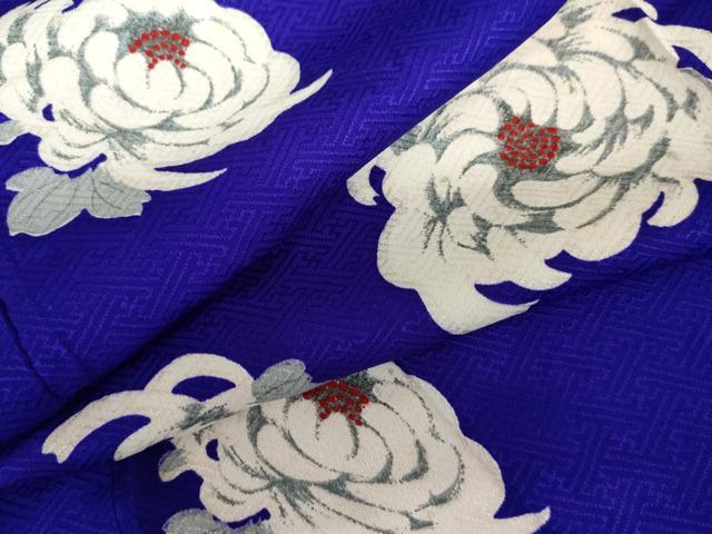 平和屋着物●アンティーク　大正ロマン　小紋　菊　正絹　逸品　AABH8970cs